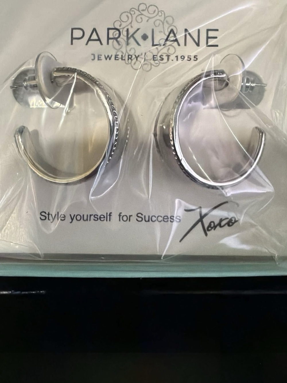 Park Lane Orbit Hoop Earrings with Textured Edge